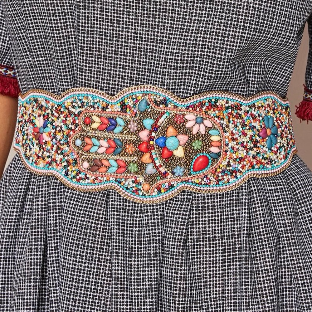 New Boho Beaded Stretch Belt Bohemian Style Belt Summer Belt